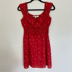 Red Floral Mini Dress
